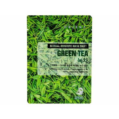 Тканевая маска для лица с зеленым чаем ORJENA NATURAL MOISTURE GREEN TEA MASK SHEET