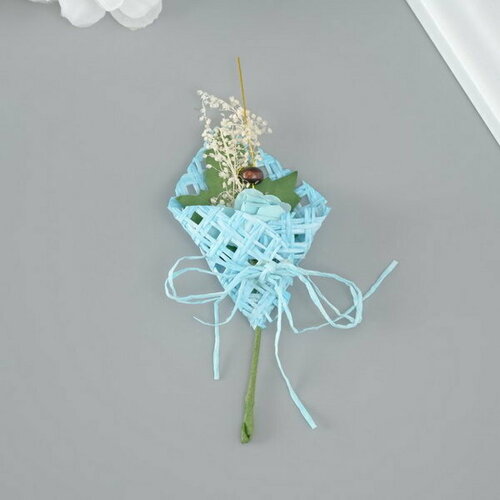 Букет декоративный Розочка 5х9 см бирюзовый 12 шт 775₽