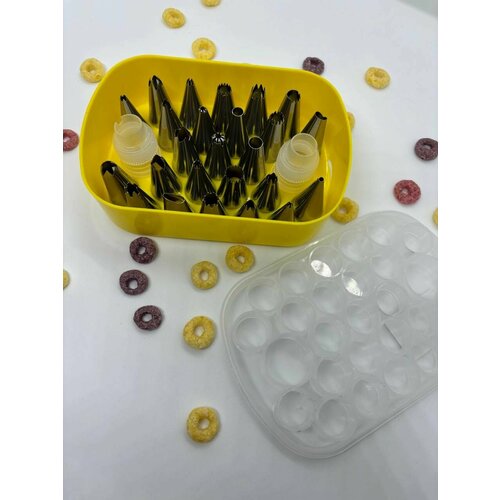 Набор кондитерских насадок с удобным кейсом для хранения 25 шт фиксатор для насадки 2 шт 459₽