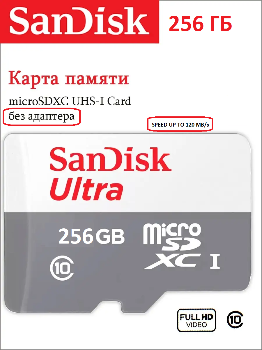 Карта памяти micro SD 256 GB
