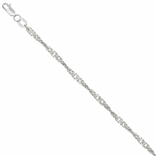 Браслет-цепочка Krastsvetmet, серебро, 925 проба, родирование, длина 16 см.