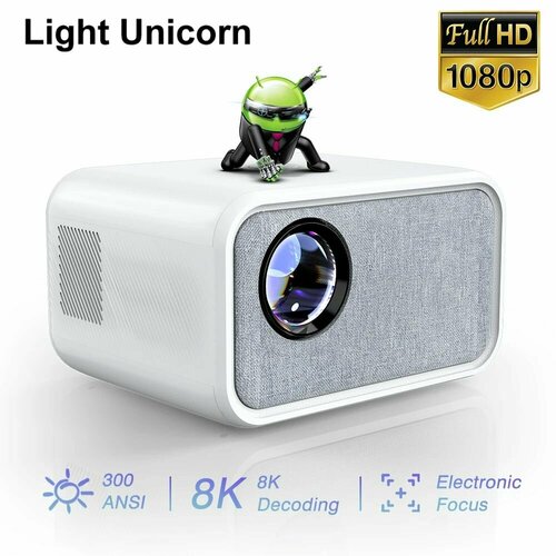 Light Unicorn X9 Полностью HD 1080P LED 4K проектор Android 6500 люмен 5G Wifi Портативный домашний кинотеатр Smart TV луч