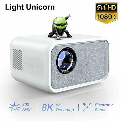 Light Unicorn X9 Полностью HD 1080P LED 4K проектор Android 6500 люмен 5G Wifi Портативный домашний кинотеатр Smart TV луч 1379500₽