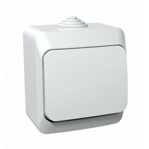Этюд наружняя белый выключатель 1-клавишный IP44 BA10-041B (100 шт.) светильник tdm electric костус sq0358 0228 для ванной комнаты черный хром ip44 5 вт