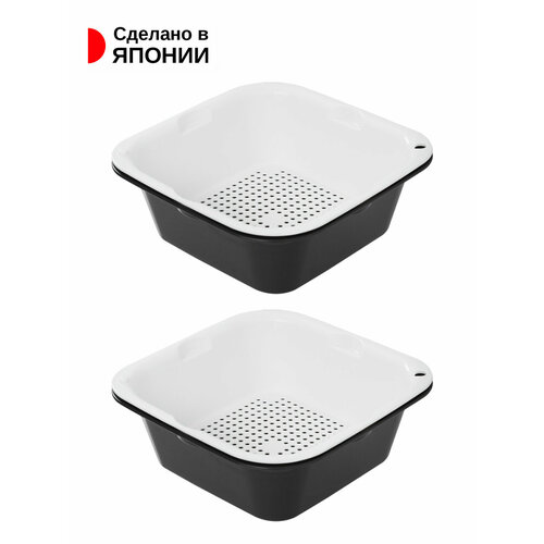 Контейнер для приготовления в СВЧ 2 шт Набор миска дуршлаг 23х23х81 см 25 л R-124222 1547₽