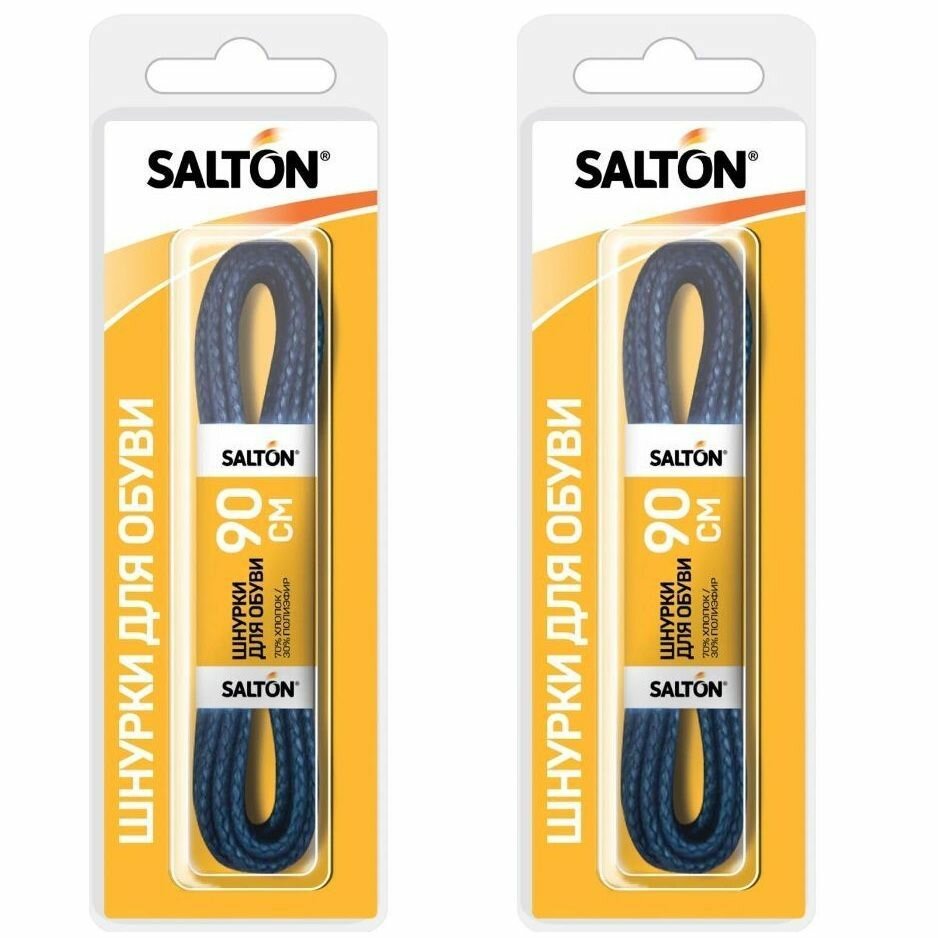 шнурки SALTON 90см с пропиткой круглые черные - фото №6
