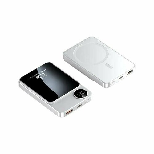 Магсейф повербанк Беспроводная зарядка для смартфона 10000mAh Магнитный пауэрбанк 15W225W Белый 2399₽