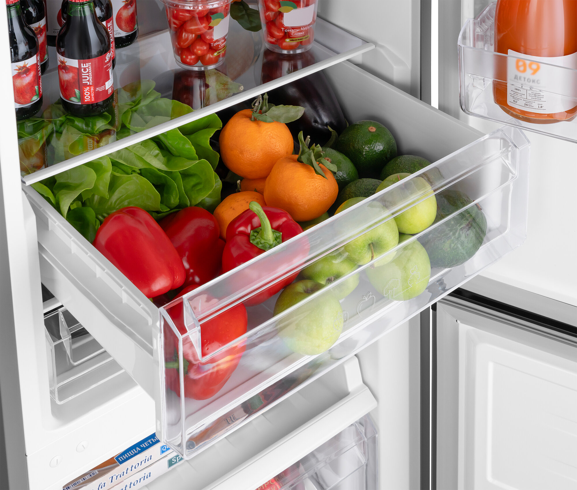 Отдельностоящий холодильник с инвертором Weissgauff WRK 2000 Total NoFrost Inverter White Glass - фотография № 12