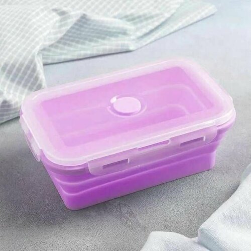 Ланч-бокс складной контейнер для пищи 540 мл фиолетовый 451₽