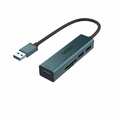 Разветвитель адаптер переходник USB 3.0 HUB Хаб картридер Onten OTN-5223 5в1 3 порта+SD/TF темно-зеленый разветвитель адаптер переходник концентратор type c usb hub хаб onten otn uca2306 7в1 3usb c 4usb черный 1м