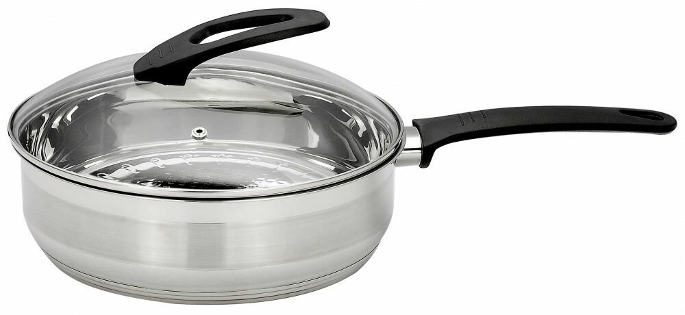 фото Сковорода с крышкой из нержавеющей стали 3,5 литра 24 см