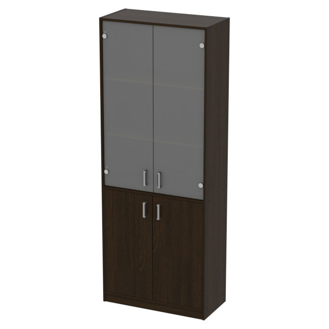 фото Шкаф Меб-фф Офисный шкаф ШБ-3+А5+С-19 матовый цвет Венге 77/37/200 см