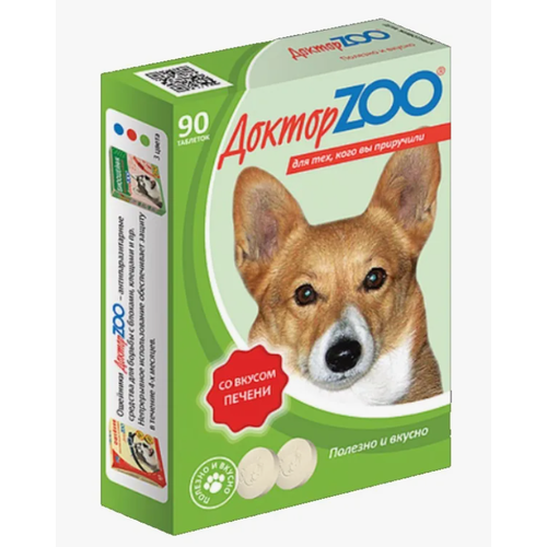 Мультивитаминное лакомство для собак Доктор ZOO cо вкусом печени 90 шт 400₽