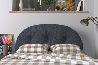 Набивное изголовье-подушка для кровати Mr. Mattress Soft H 200x60 Grey