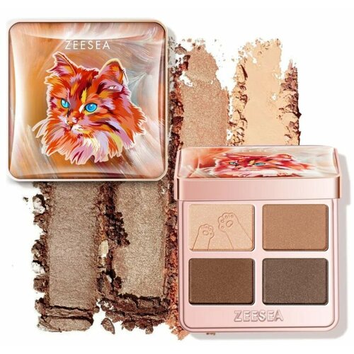 Тени для век ZeeSea Tipsy Kitty Eyeshadow Quad, тон 06, 3.5 г