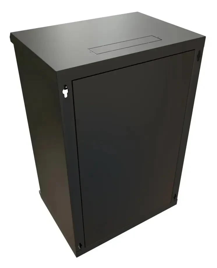 Шкаф серверный 19", 18U WRLine 908x600х450мм, цельнометаллическая дверь с замком, цвет черный (RAL 9004) (разобранный) - фото №2