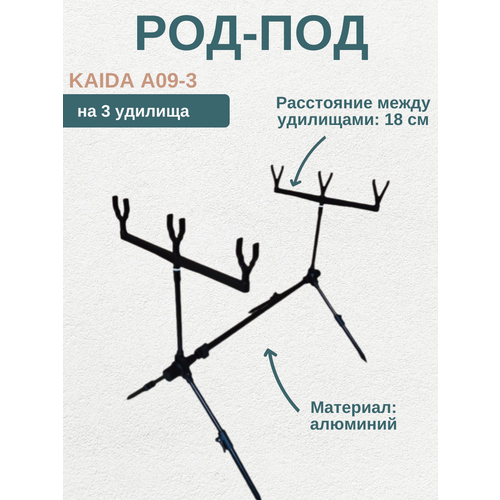 род под для рыбалки dayo на 3 удилища подставка для удочек Род под для рыбалки Каида A09-3 на 3 удилища