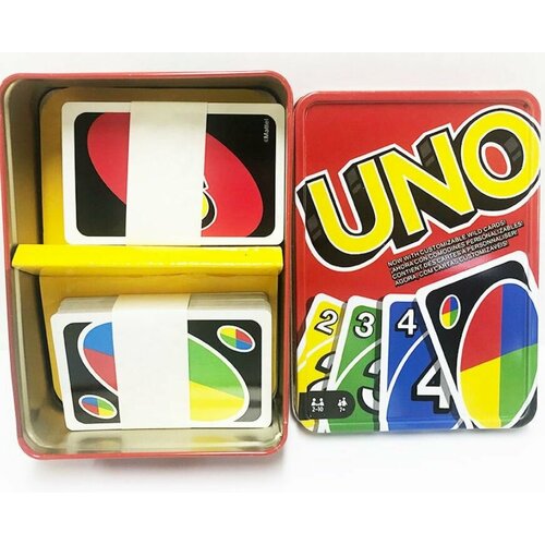 Настольная карточная игра UNO классика (УНО) в жестяной коробочке настольная игра уно дос uno dos в жестяной коробке