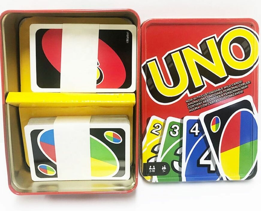 Настольная карточная игра UNO классика (УНО) в жестяной коробочке