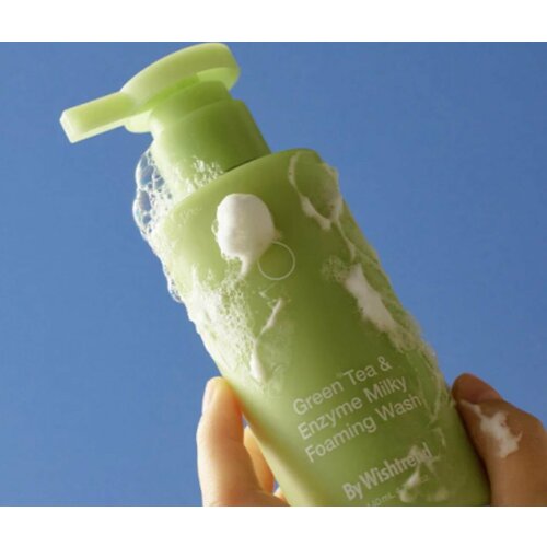 By Wishtrend Энзимная пенка для умывания с зелёным чаем Green Tea & Enzyme Milky Foaming Wash 140 мл