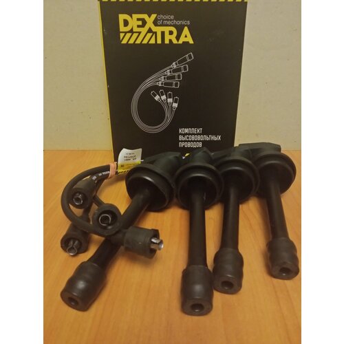 Комплект высоковольтных проводов для автомобилей УАЗ с двигателями ЗМЗ-4091 , силиконовые с наконечниками,4091.3707244. Комплект DEXTRA