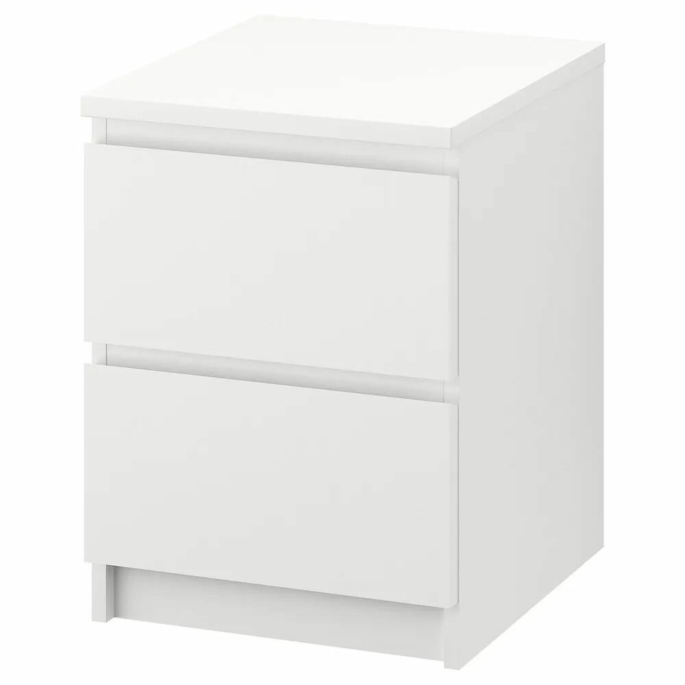 MALM Комод с 2 ящиками икеа, белый 40x55 см (00368531)
