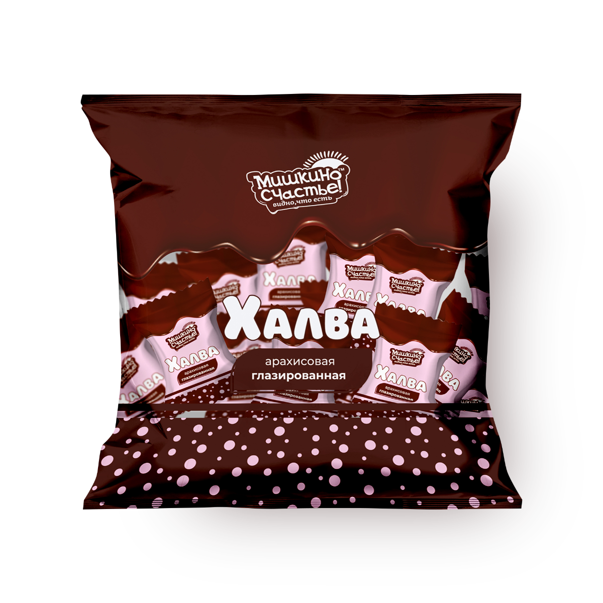 Халва арахисовая Мишкино счастье, глазированная, 240 г