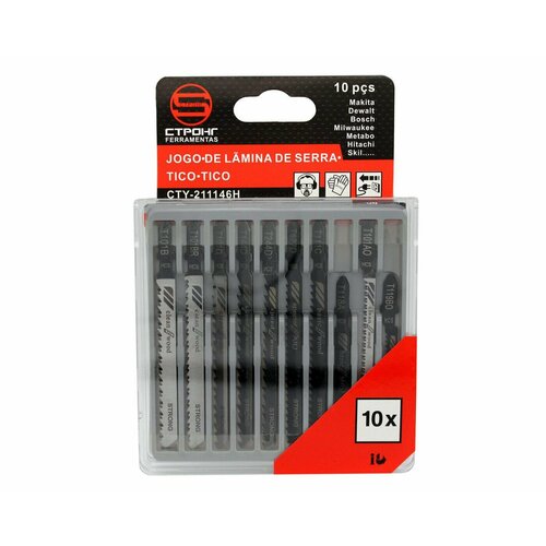 Набор пилок по дереву и по металлу 10 шт для лобзика универсальный 551₽