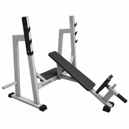 Наклонная скамья для жима лежа со стойками Iron King IK 105 тренажер life gym lk 9035 скамья для жима положительная