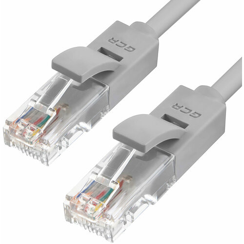 Greenconnect Патч-корд прямой 20.0m, UTP кат.5e, серый, позолоченные контакты, 24 AWG, литой, GCR-LNC03-20.0m, ethernet high speed 1 Гбит/с, RJ45, T568B Greenconnect RJ45(m) - RJ45(m) Cat. 5e U/UTP PVC 20м серый (GCR-LNC03-20.0m) gcr патч корд 3 0m utp кат 6 серый коннектор abs 24 awg ethernet high speed 10 гбит с rj45 t568b gcr 55428 greenconnect gcr 55428