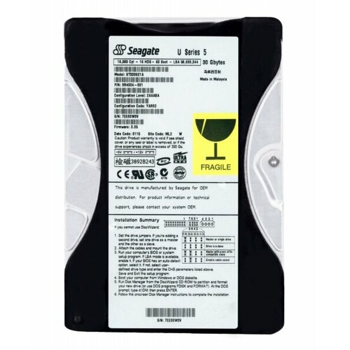 Жесткий диск Seagate 9R4004 30Gb 5400 IDE 35 HDD 2810₽