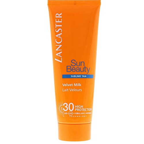 дымка для тела spf 30 lancaster sun sport cooling invisible mist 200 мл Нежное молочко SPF30 LANCASTER sun beauty velvet milk великолепный загар 75мл без коробки