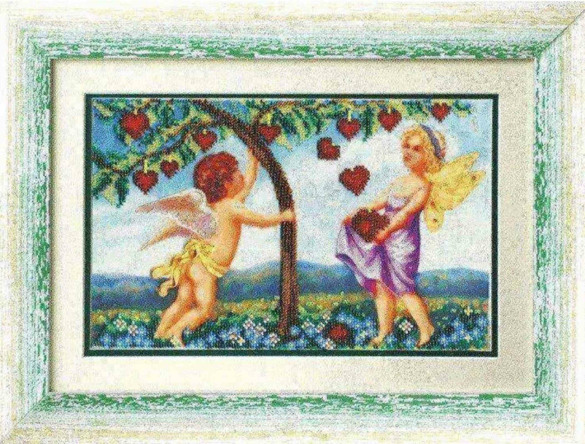 Набор для вышивания бисером чаривна мить Дерево любви, с нанесенным рисунком, 28*17,5см