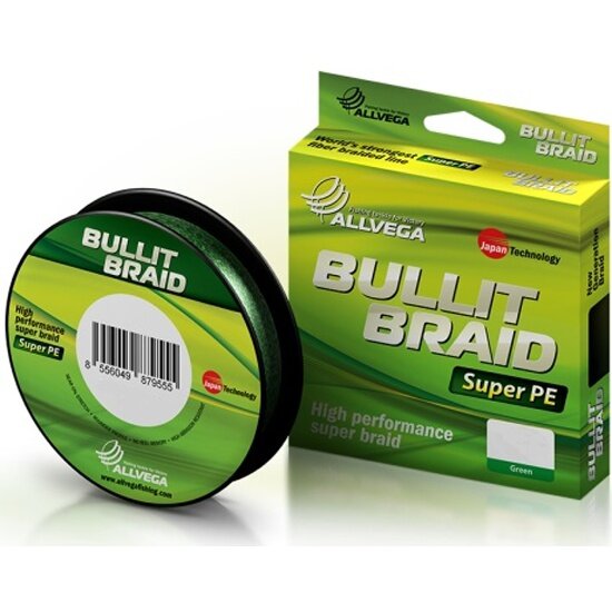 Плетеный шнур Allvega "Bullit Braid" 135м 0,40мм 36,3кг (темно-зеленая)