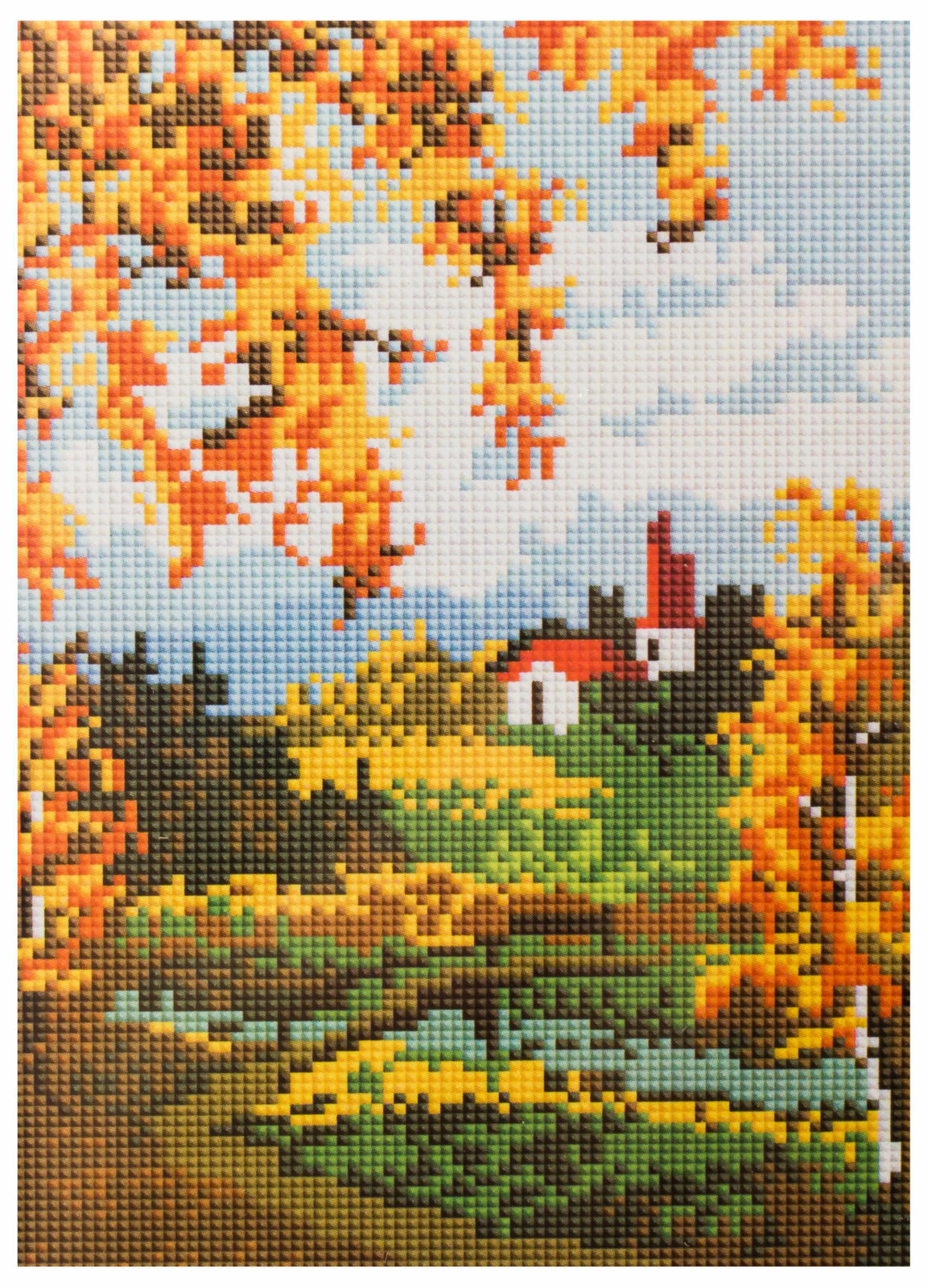 Мозаичная картина белоснежка на раме Осенний пейзаж, 20*30см, 1шт