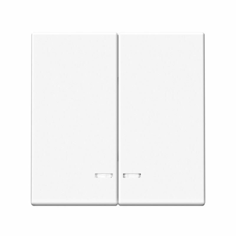 Выключатель 2-клавишный с подсветкой Systeme Electric (Schneider Electric) ArtGallery, 10АХ, белый, - фото №1