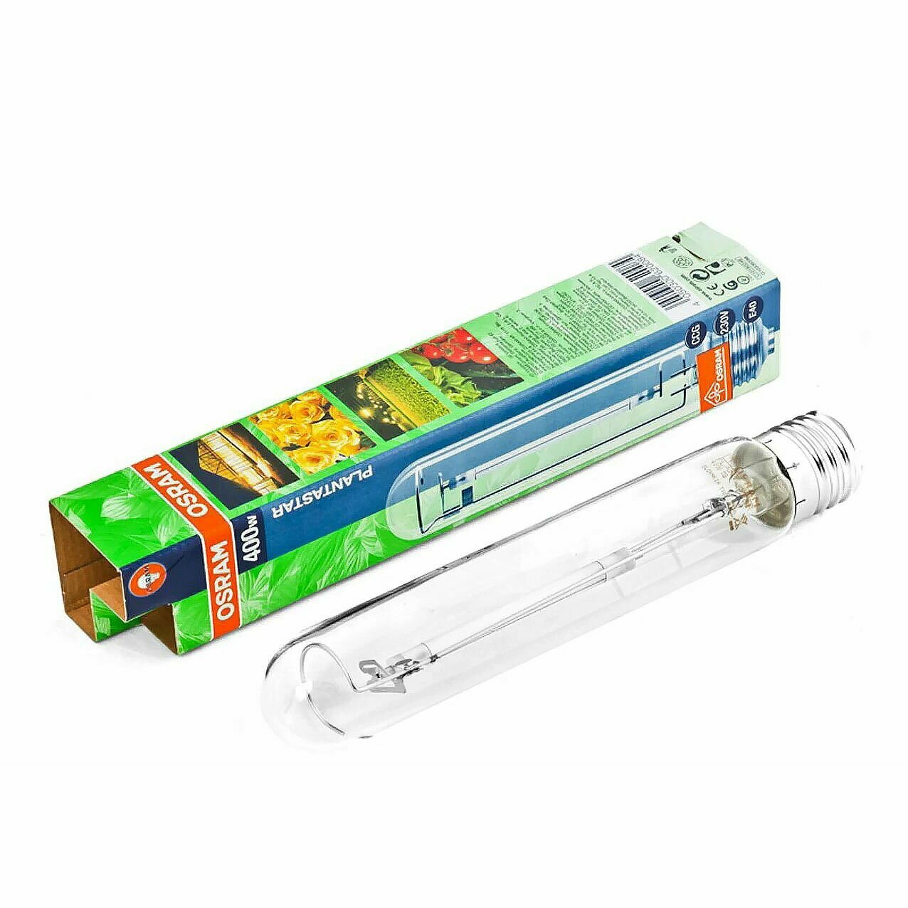 фото Лампа Ультрафиолетовая Цилиндр 400W 100V E40 SHP-T 56500Лм D-47mm L-285mm Для растений, теплиц, оранжерей2000К Газоразрядная Свет RGB OSRAM, уп. 1шт