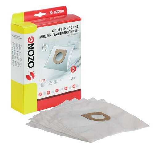 Мешки-пылесборники M-43 Ozone синтетические для пылесоса 5 шт комплект из 6 шт 2403₽