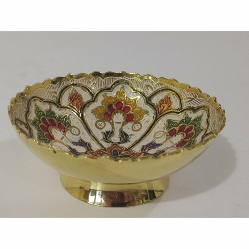 Индия Трейд BE-8826191 Конфетница, латунь, белая эмаль, 10 см индия трейд