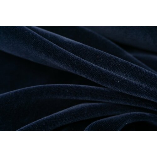Бархат хлопковый глубокий синий плотный