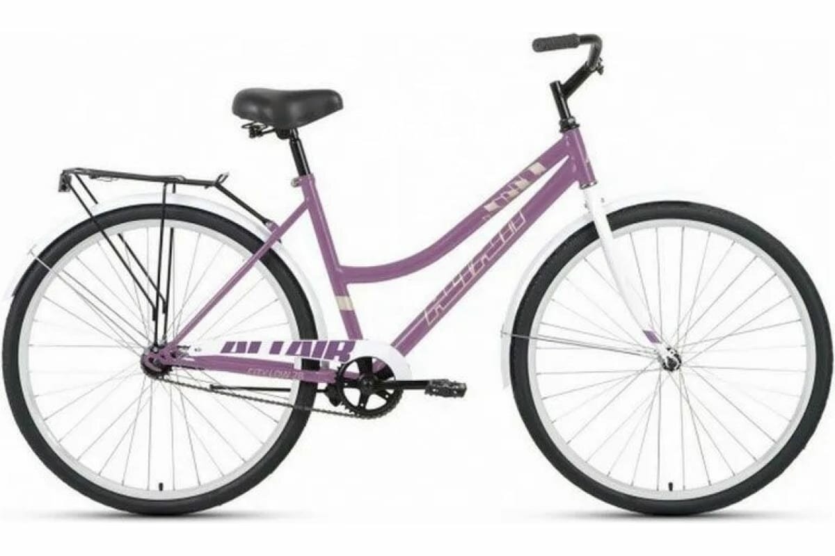 Велосипед городской FORWARD ALTAIR CITY 28 LOW 2023 рама 19 RB3C8100FXVTXWH, фиолетовый/белый