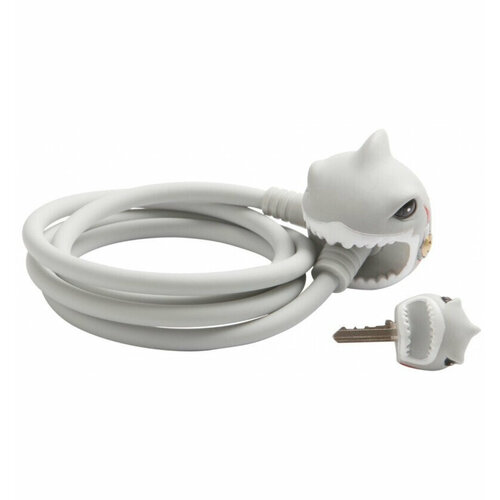 Замок на самокат - велосипед - Crazy Safety - White Shark/белая акула