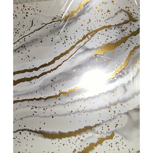 Кухонный фартук на стену - Стеновая панель Термо дизайн - Мрамор Золотистый 543