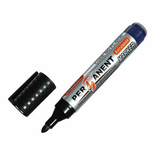 Маркер перманентный 30 мм черный круглый наконечник 10шт 656₽