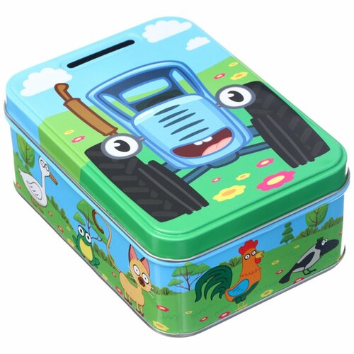 Копилка 14х10х58 см металл Синий трактор 553₽