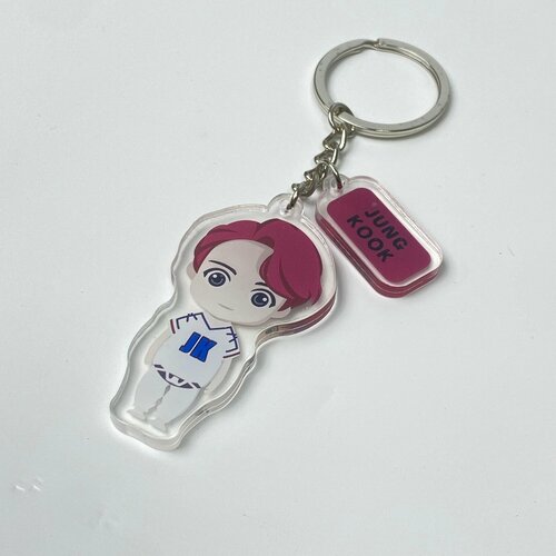 Брелок Брелок Акриловый BTS JUNGKOOK, гладкая фактура, Cadillac, красный