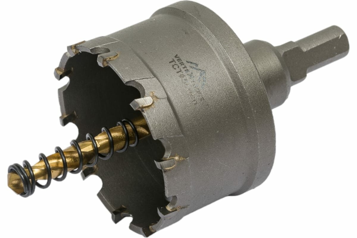 Коронка по металлу твердосплавная с центрирующим сверлом vertextools 73мм