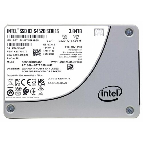 Жесткий диск Intel K23763-070 384Tb SATAIII 25 SSD 5804000₽