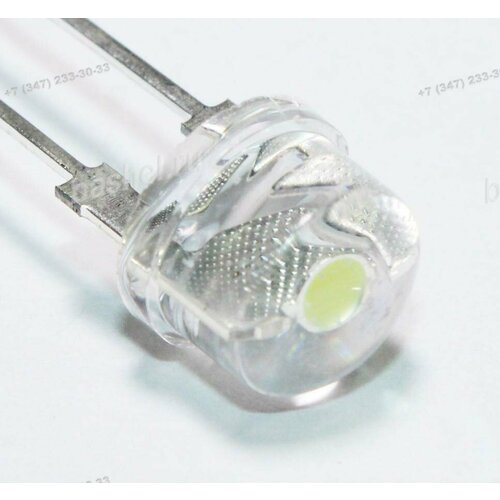 LED DIP 8mm DFL-8080UWC4 Белый светодиод 8мм угол 120 150мА 6000К Светодиод круглый прозрачный 8мм белый 40lm 12 электротовар 494₽