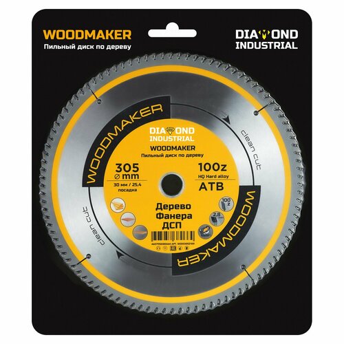 Диск пильный по дереву 305х30254 мм Z 100 АТВ WoodMaker DIDD305Z100 Diamond Industrial 3833₽